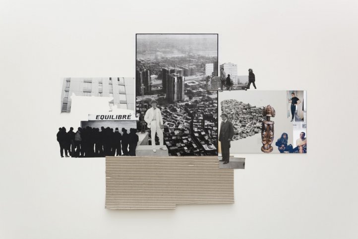 Modern Architecture Genealogy, 2014. Collage, carton, photographies d_archive. Avec l_aimable autorisation de l_artiste et de la Galerie Krinzinger. © Adagp, Paris 2018. Photo